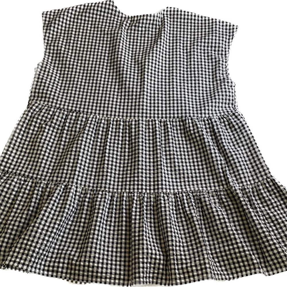 Vintage Gingham women’s midi babydoll dress Black & White